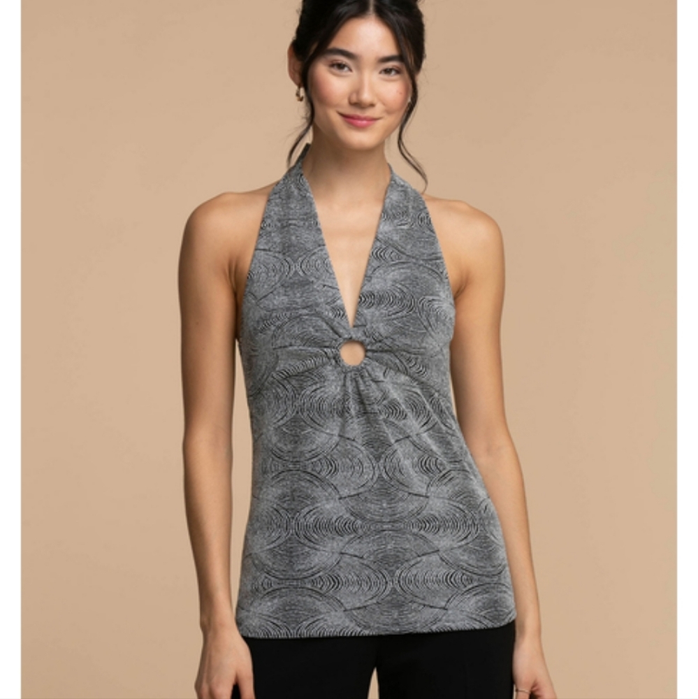 NWOT Rickis silver shimmer halter top